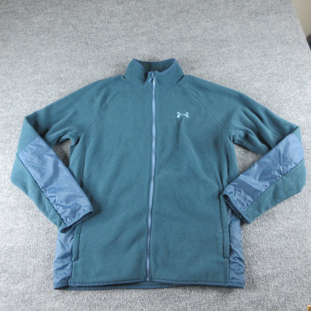 Under Armour Jacket Mens Medium Blue Polartec Fleece Full Zip Outdoors Warm‎